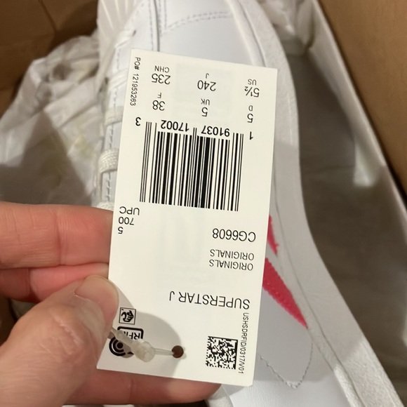 Adidas Youth Original Superstar J Leather White Pink Big Kids CG6608 - Picture 11 of 16